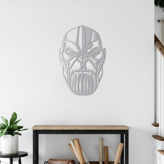 Thanos Portrait Metal Wall Art | Marvel Decor | Titan Face Outline | Villain Home Accent