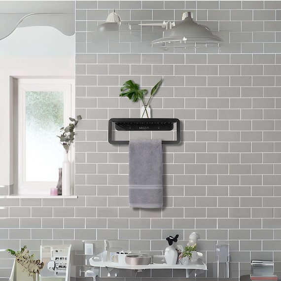 Stainless Steel Towel Holder • Wall Mounted Towel Bar • Modern Bathroom Accessory
