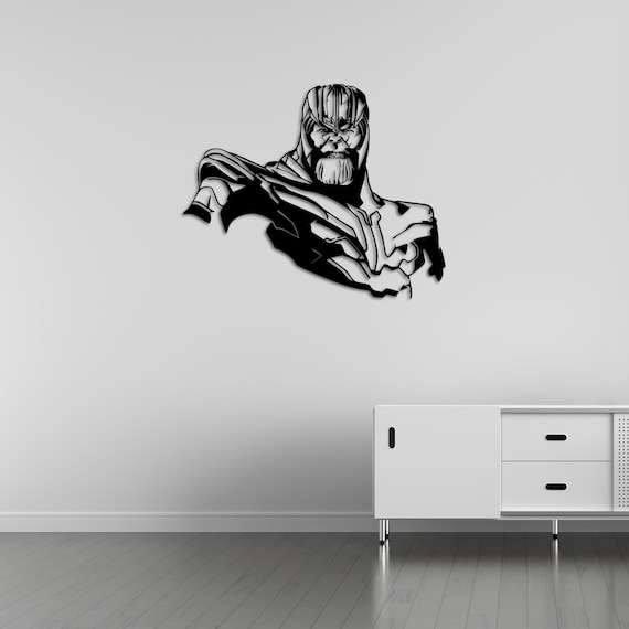 Thanos Armor Wall Art | Marvel Villain Decor | Titan Metal Silhouette | Heroic Wall Piece