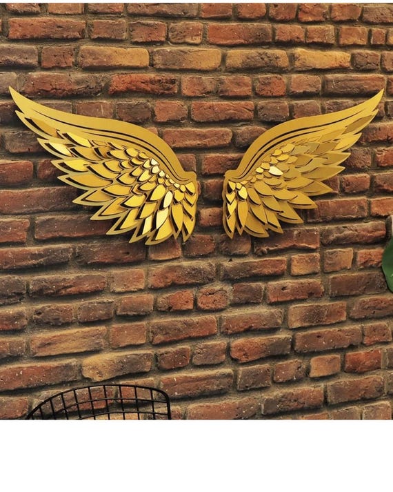 3D Metal Angel Wings Wall Decor, Metal Wall Art, Wall Hangings,