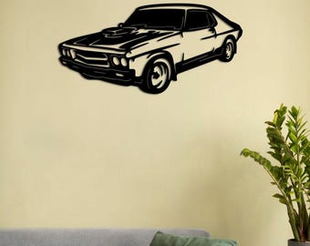 Classic Muscle Car Metal Wall Art, Modern 3D Automotive Silhouette, Retro Car Home Decor Accent