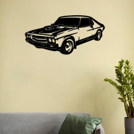 Classic Muscle Car Metal Wall Art, Modern 3D Automotive Silhouette, Retro Car Home Decor Accent