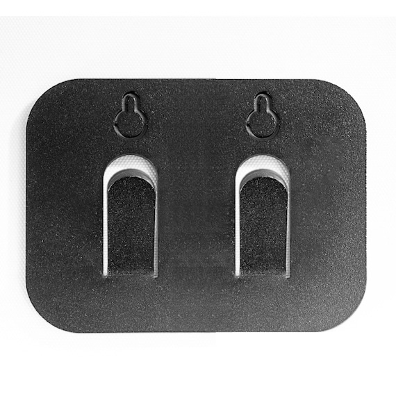 2-Pack Matte Black Double Towel Hooks; Adhesive or Screw Mount