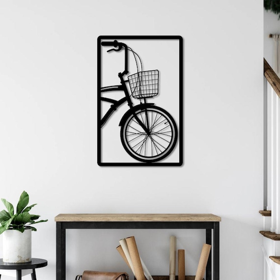 Metal Bicycle Wall Art - 3D Modern Bike Decor - Minimalist Wall Hanging for Home & Office