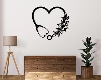 Heart of Healing Metal Wall Art – Nurse & Doctor Gift