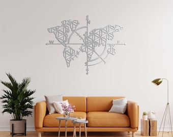 Compass & World Map Art