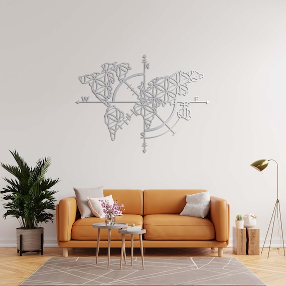 Compass & World Map Art