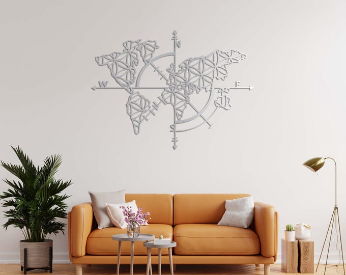 Compass & World Map Art