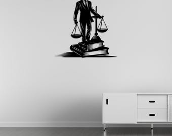 Justice Lady Metal Wall Art | Lawyer Gift | Office Decor | Law Scale Sculpture | 3D Steel Wall Sign