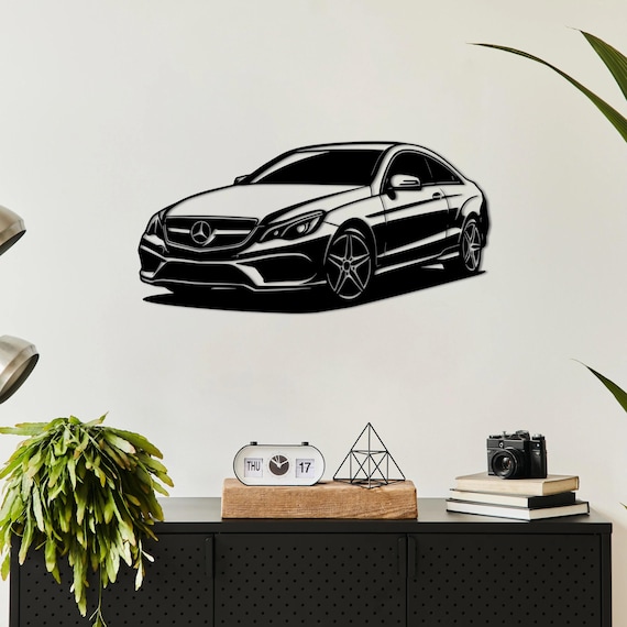 Mercedes-Benz E-Coupé Metal Wall Art, Modern Car Decor, Sport Car Gift, Luxury Auto Wall Hanging, Garage & Office Decoration