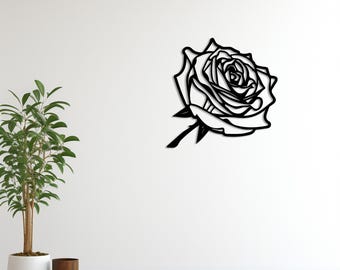 Metal Rose Wall Art – Modern 3D Floral Design, Elegant Home & Living Room Decor