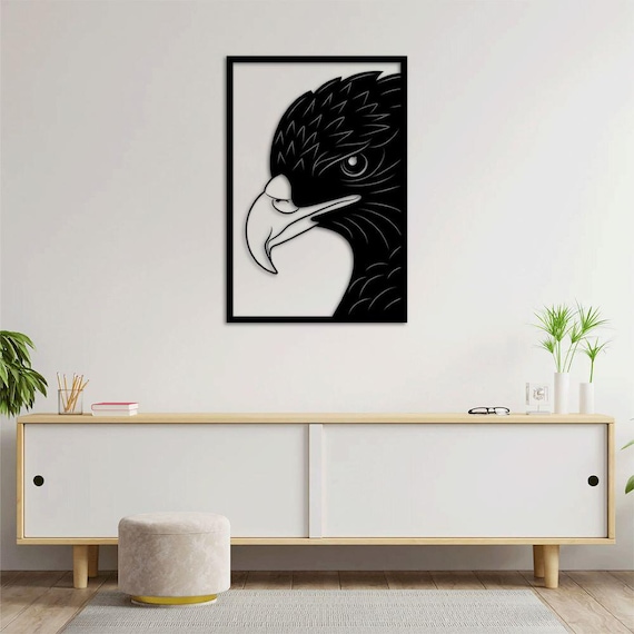 Modern Metal Eagle Wall Art: Geometric Bird Silhouette