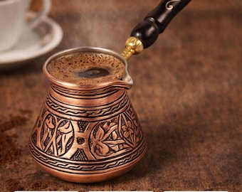 Cafetera turca de cobre mate hecha a mano (cezve)
