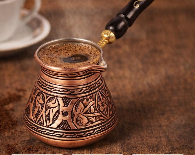 Featured listing image: Handmade Matte Copper Turkish Coffee Pot (Cezve)