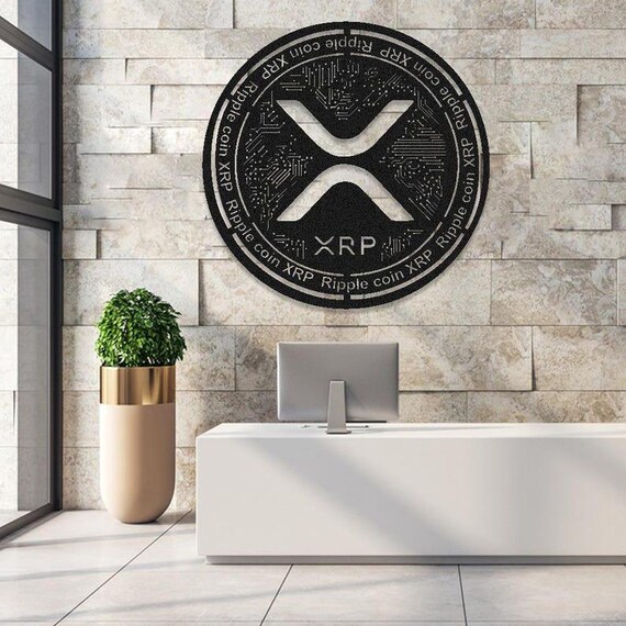 XRP Coin Metal Wall Art, Crypto Coin Wall Decor, Bitcoin Wall Art, Cryptocurrency Gift, Blockchain Wall Sign, Modern Crypto Home Decor