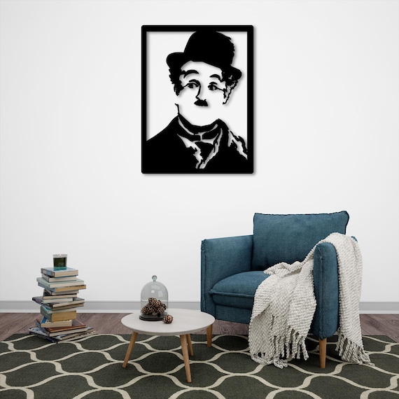 Classic Cinema Portrait Metal Wall Art – Silhouette Design, Decorative Wall Decor