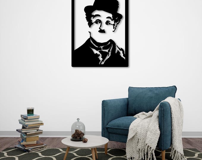 Classic Cinema Portrait Metal Wall Art – Silhouette Design, Decorative Wall Decor