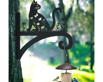 Decorative Metal Cat Wall Hook – Black Cat Silhouette Hanger – Modern Wall Mounted Key Rack – Cat Lover Gift – Home or Office Decor