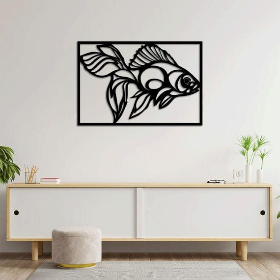 Modern Fish Metal Wall Art: Ocean Theme Wall Decor