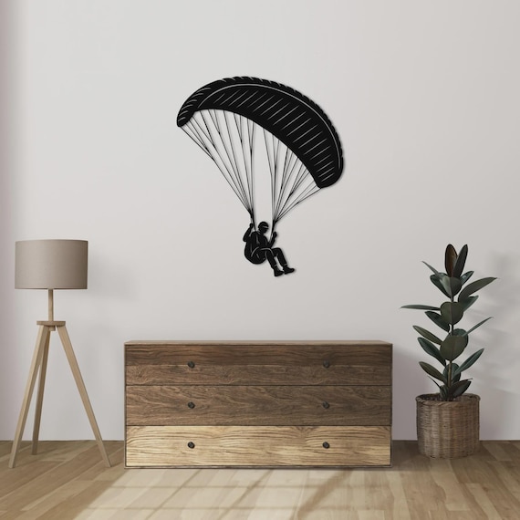 Paragliding Metal Wall Art Freedom Flying Decor Outdoor Sport Gift