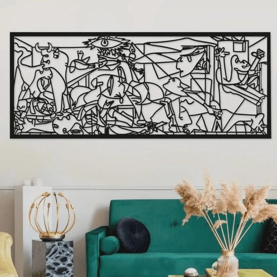 Pablo Picasso Guernica Metal Wall Art, Modern Art Inspired Metal Wall Decor, Contemporary Wall Hanging, Statement Home Decor