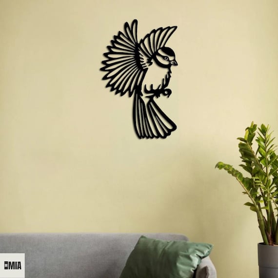 Modern Bird Wall Art, Flying Sparrow Metal Decor, 3D Home Decoration