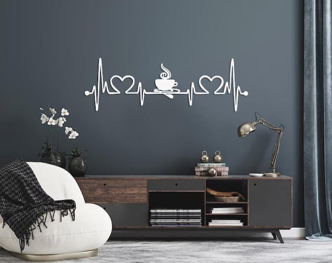 Coffee Bar Metal Wall Art – Kitchen Decor, Coffee Shop Sign, Coffee Lover Gift, Housewarming Present, Rustic Wall Accent