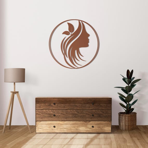 Hair Salon Metal Wall Art – Hairdresser Studio Decor – Beauty Salon Wall Sign – Modern Hair Art – 2mm Metal Wall Sculpture