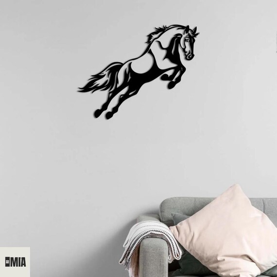 Metal Horse Wall Art, Jumping Horse Silhouette, Modern Wall Decor