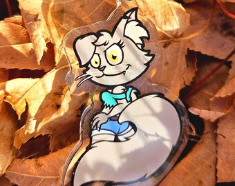 Greycie Cat OC - Keychain/Charm