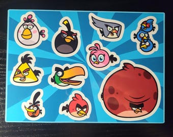 7x5" Angry Birds Vinyl Sticker Sheet