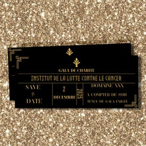 Tarjeta de invitación Gatsby / años 20 - 100% personalizable