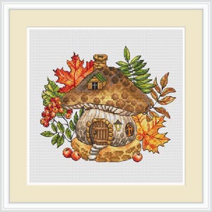 Herbst Kreuzstichmuster Herbst Kreuzstichmuster Pilz Kreuzstichmuster Herbstblätter Digitale Datei Instant Download DIY PDF
