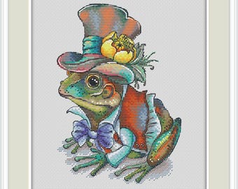 Frog Cross Stitch Pattern Wedding Cross Stitch Pattern Couple Cross Stitch Pattern Flowers Cross Stitch Pattern Digital File PDF Chart DIY