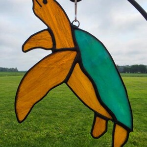Stained Glass Loggerhead Sea Turtle Suncatcher