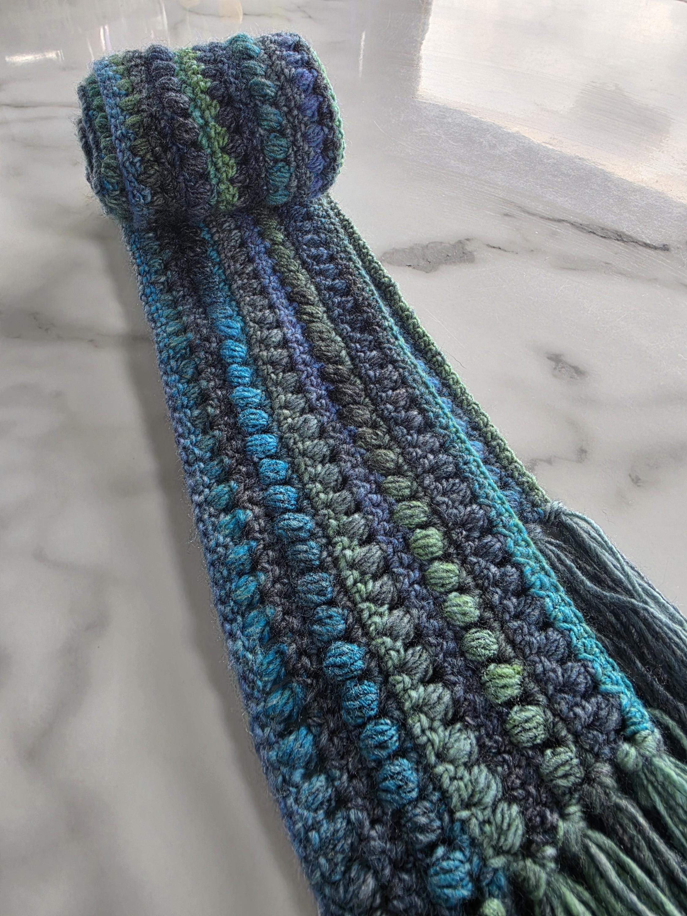 Pebble Puff Crochet Scarf Pattern, Beginner Textured Stitch PDF (US ...