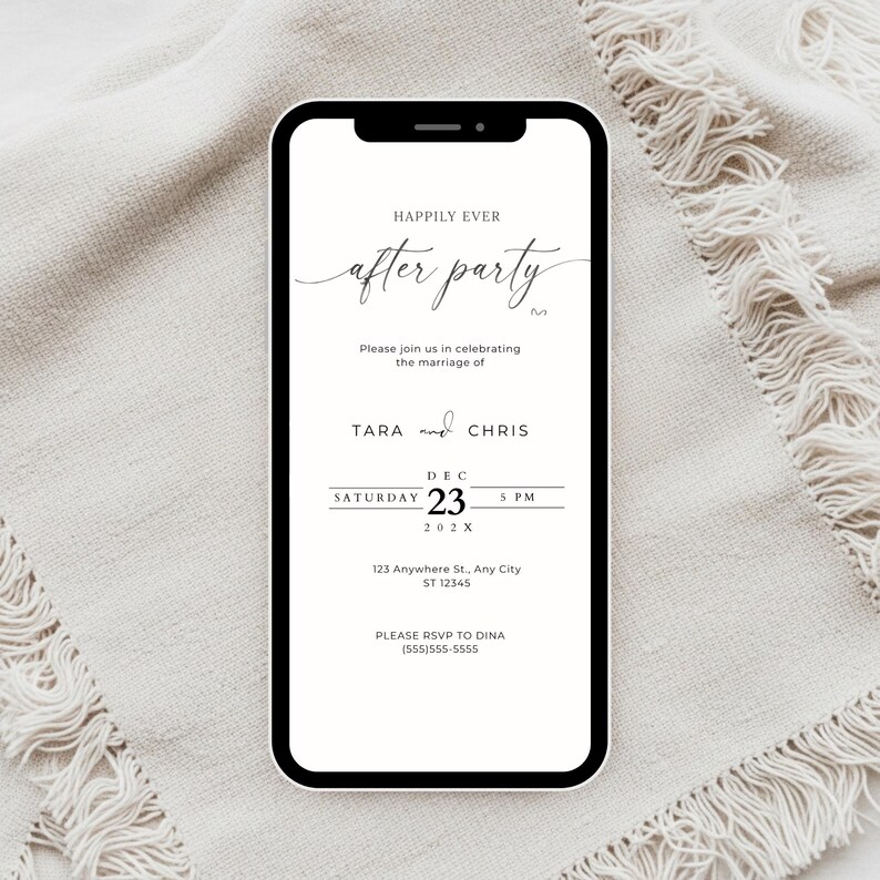 Electronic Wedding Reception Invitation Template, Modern Reception ...