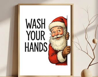 Funny Christmas Bathroom Wall Decor | Christmas Bathroom Prints | Holiday Decor | Christmas Wall Art | Christmas Printable Wall Art