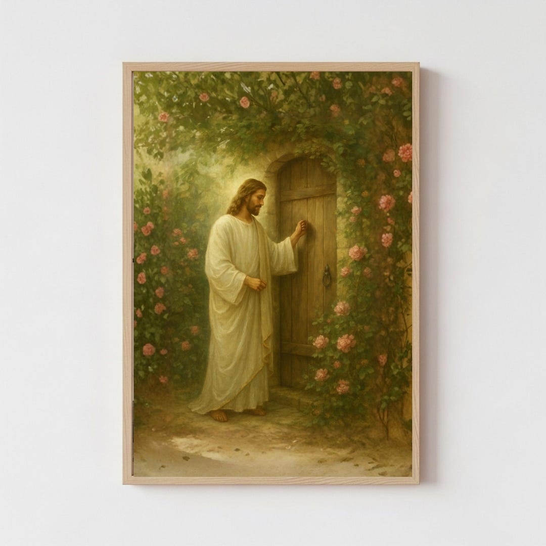 Jesus Knocking at the Door Art Print, Jesus Wall Art, Jesus Printable ...