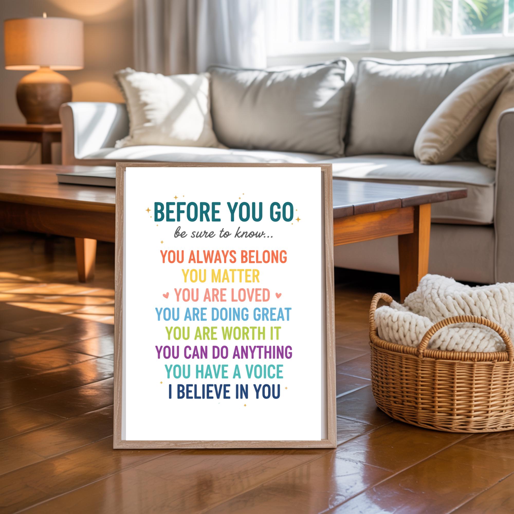 Affirmation Wall Art for Kids, Inspirational Classroom Decor, Kids Room ...
