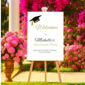 Graduation Party Welcome Sign, Graduation Welcome Sign, Modern Minimalist Graduation Welcome, Canva Template