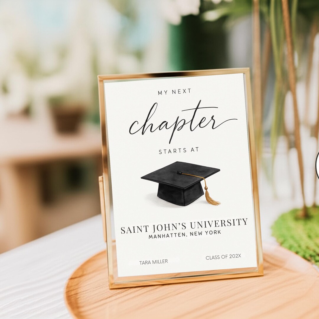 The Next Chapter Starts at Sign Template, Editable Graduation Table ...