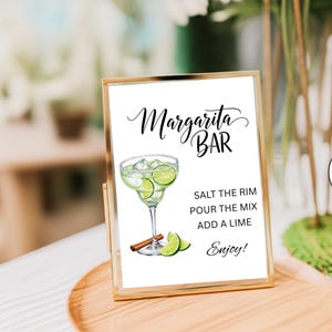 Bar à margaritas, enseigne pour la douche nuptiale, cocktail exclusif, tequila lime, téléchargement immédiat, boissons alcoolisées, décorations de mariage, toile