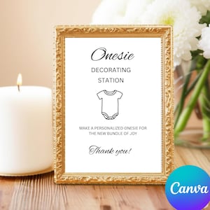Onesie Decorating Station, Minimalist Baby Shower Activity, Decorate a Baby Outfit Sign, Special Onesie Sign, Bundle Of Joy, Baby Shower