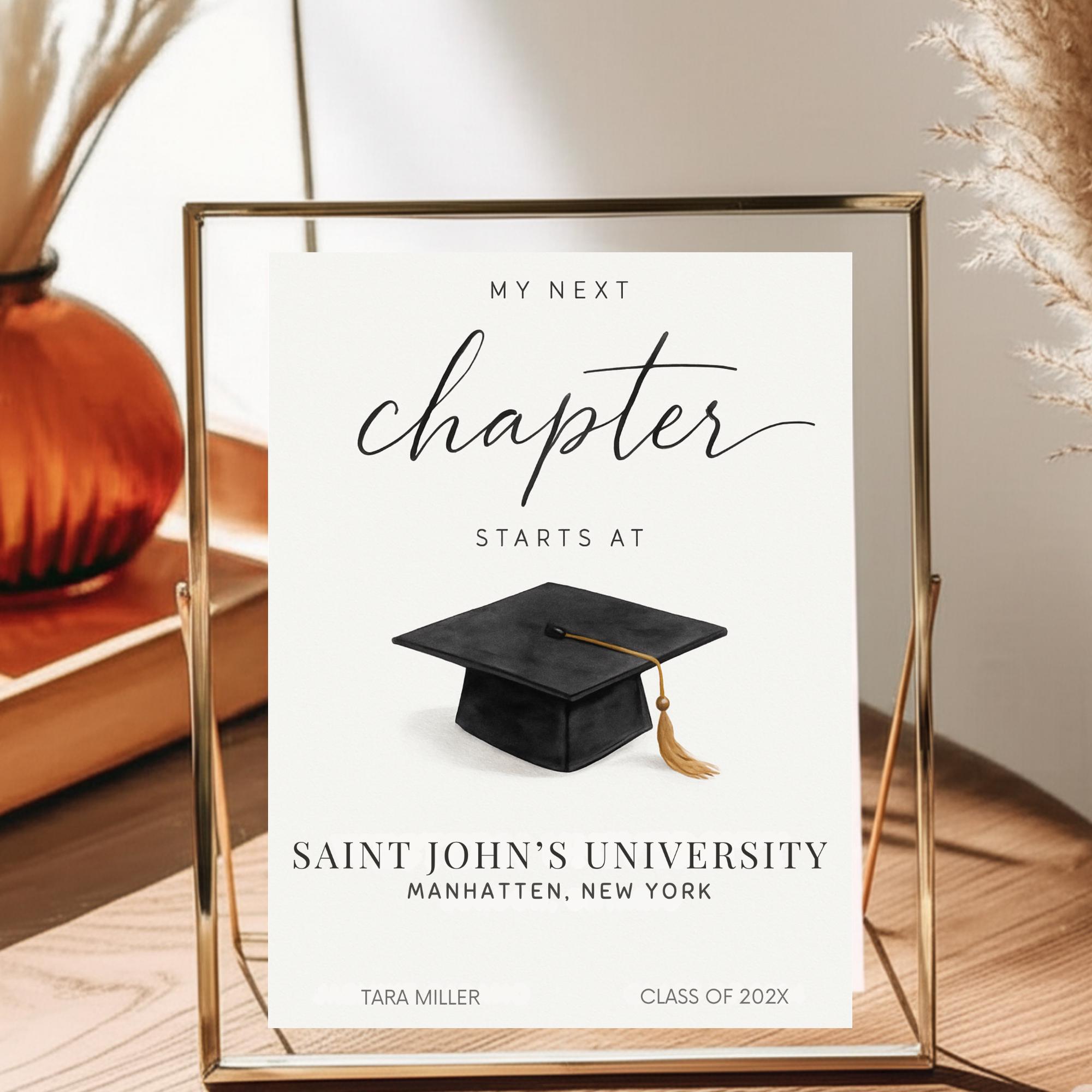 The Next Chapter Starts at Sign Template, Editable Graduation Table ...