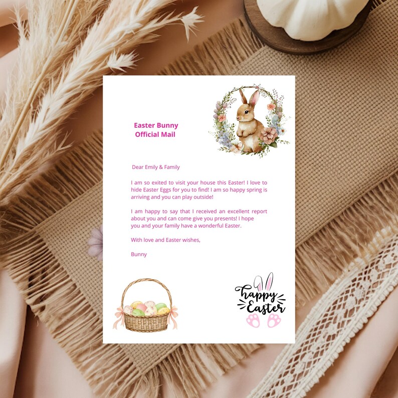 EDITABLE Official Easter Bunny Letter From the Desk of the Easter Bunny ...