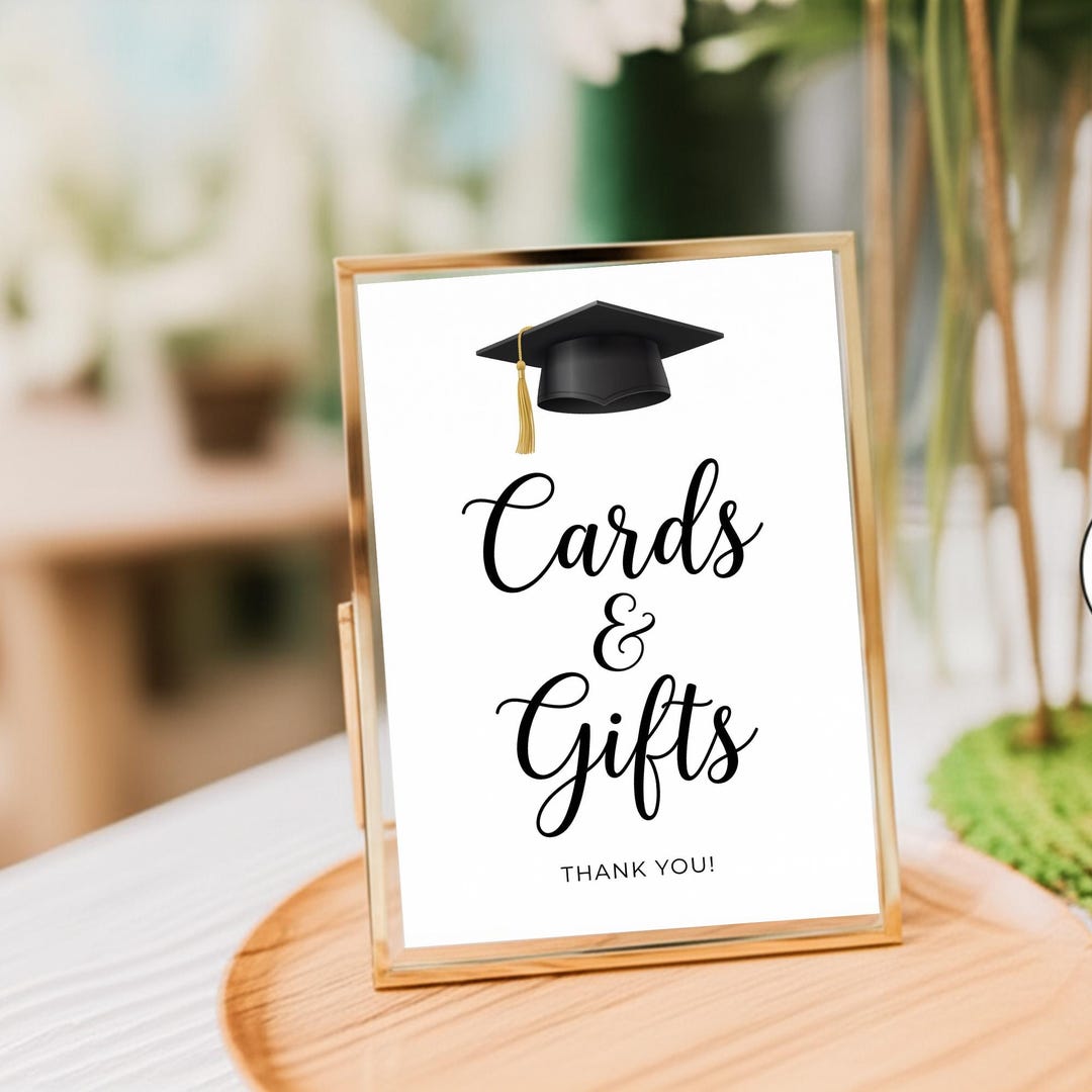 Graduation Cards & Gifts Sign, Graduation Party Sign, Graduation Card ...