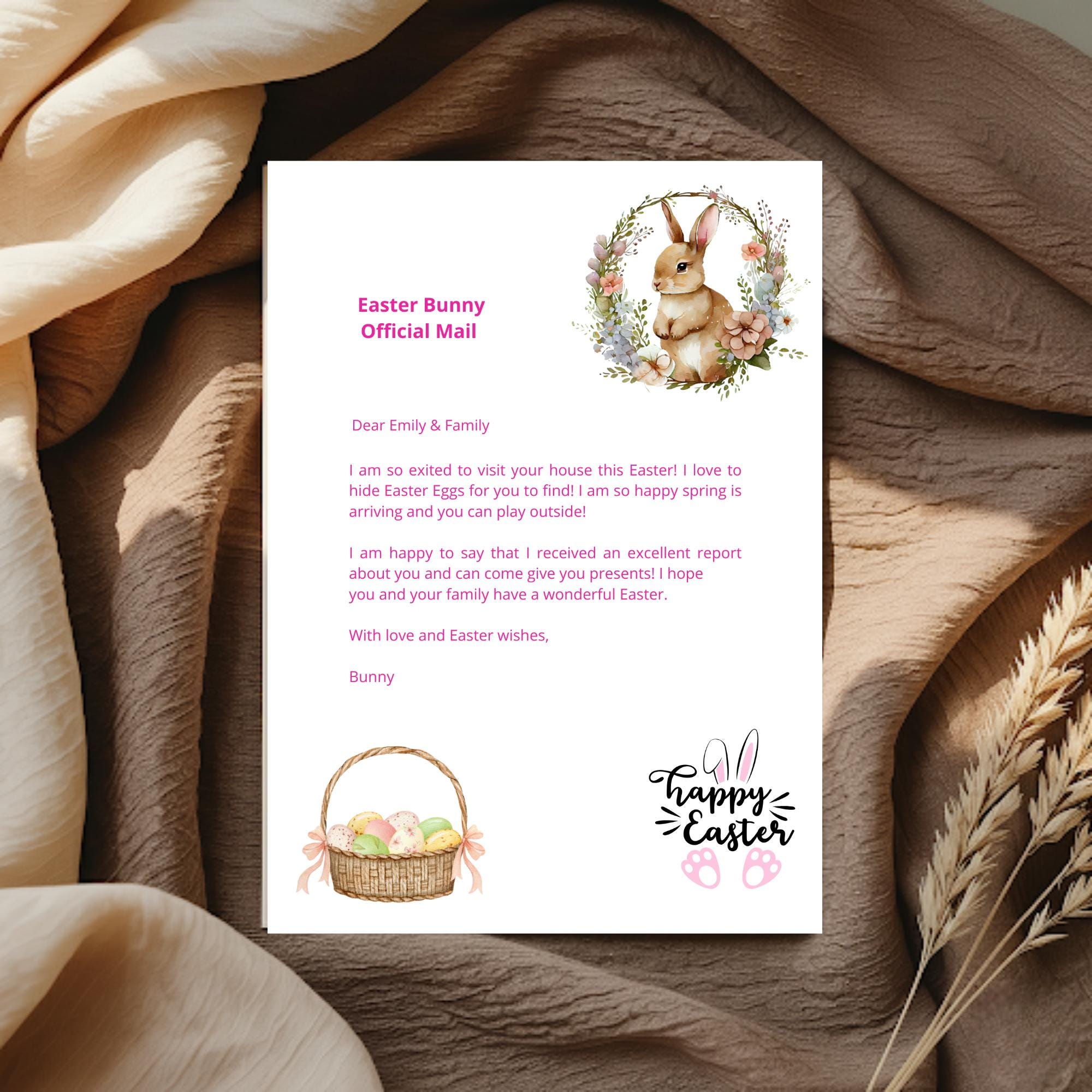 EDITABLE Official Easter Bunny Letter From the Desk of the Easter Bunny ...