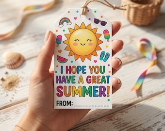 Have a Great Summer Gift Tag, End of School Tag, Teacher Student Gift Tag, Printable Summer Tag, Last Day of School Favor