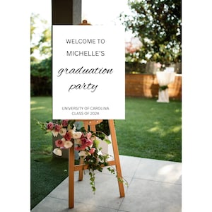 Graduation Party Welcome Sign, Graduation Welcome Sign, Modern Minimalist Graduation Welcome, Canva Template